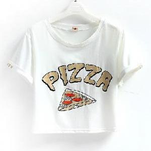womens t shirts,Pastel Bleu Pizza C..
