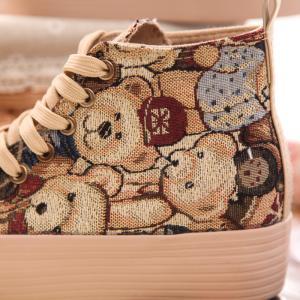 Cute Cartoon Bear Canvas Shoes