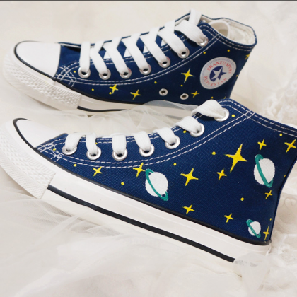 Harajuku Hand-drawn Star Canvas Shoes on Luulla