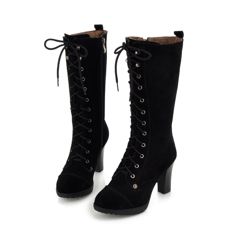 Wide Calf Boots,Retro Fashion Thigh High Boots,high Heels,black Wedge ...