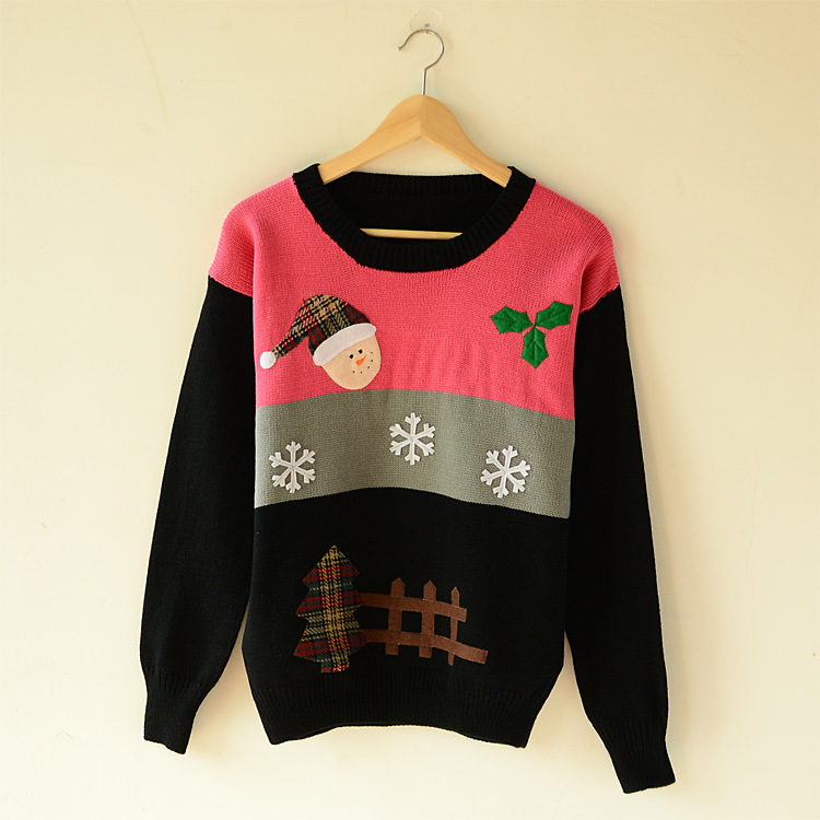 Cute Christmas Sweaters Winter Snow Santa Jumpers For Women on Luulla