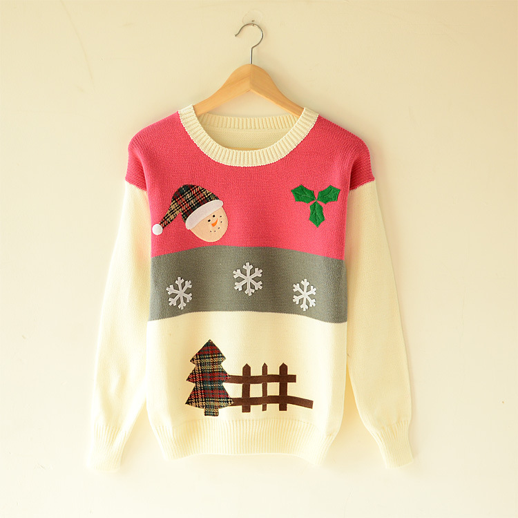 Cute Christmas Sweaters Winter Snow Santa Jumpers For Women on Luulla