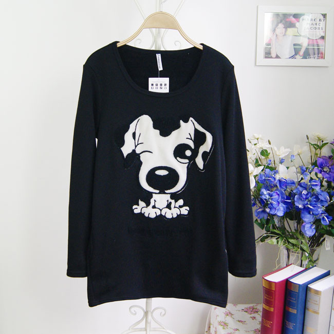 Cute Dog Sweaters Cartoon Thick Velvet Shirt T-shirt Christmas Hooded ...