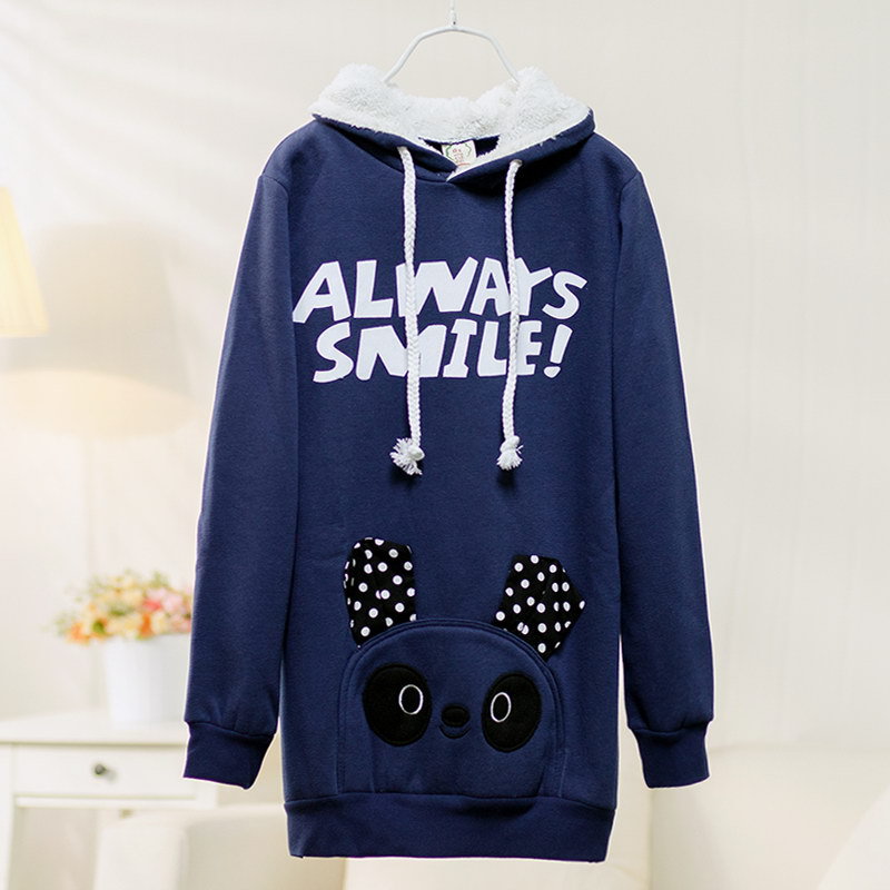 Cute Cartoon Fleece Panda Hoodie on Luulla