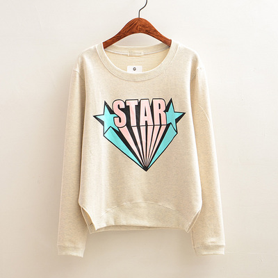 Cute Sweet Letter Star Pullover Sweater on Luulla