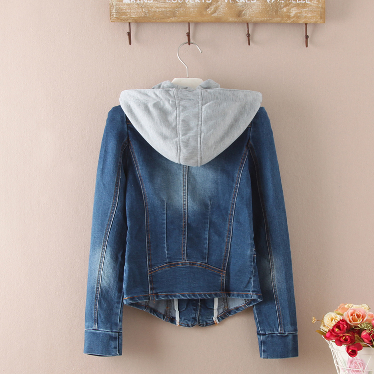 white hooded denim jacket
