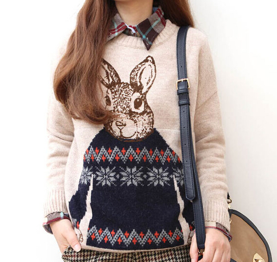 Women's Fashion Cute Harajuku Rabbit Sweater on Luulla