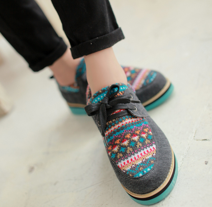 Cinderella Shoes,platform Shoes Spell Color Plaid,art